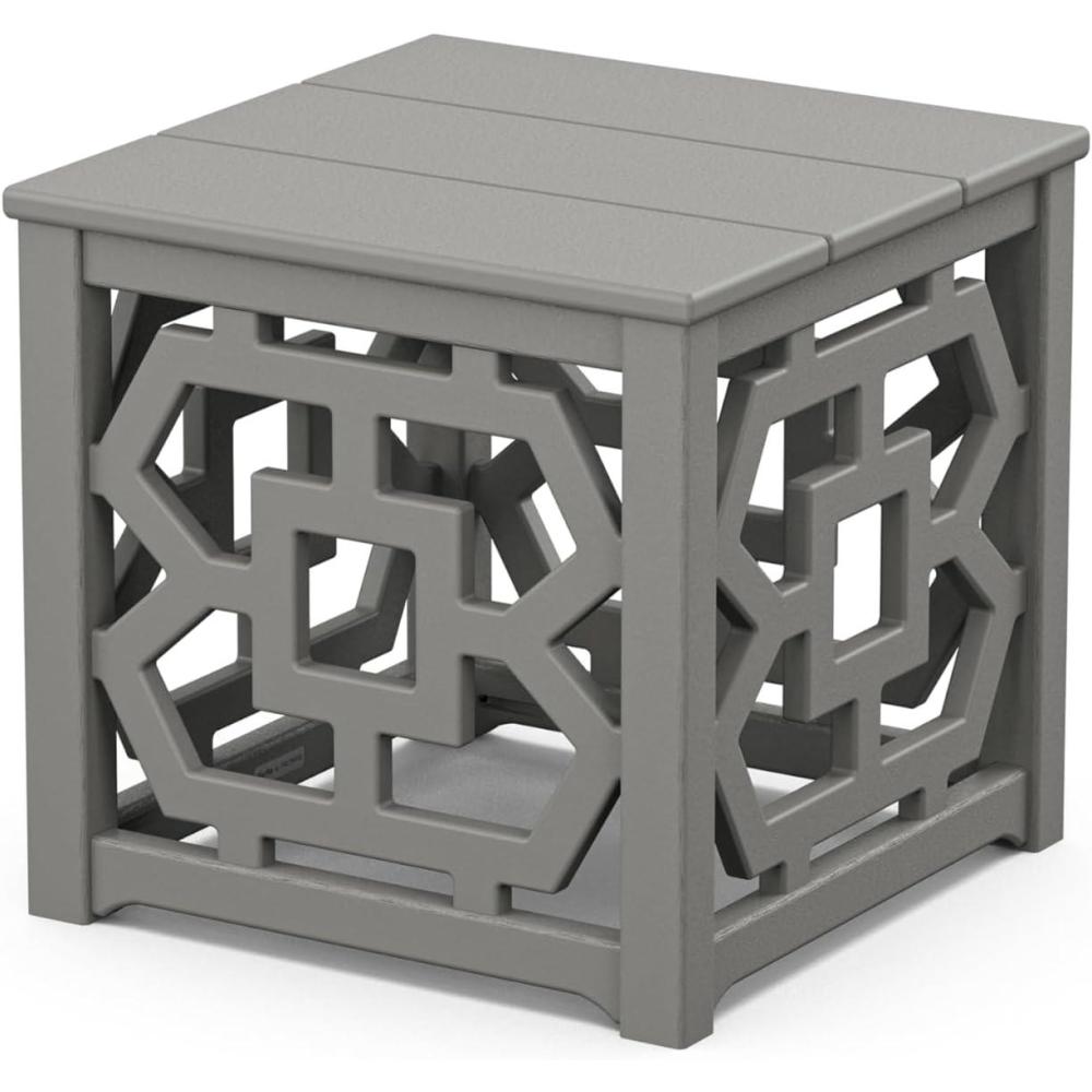imageMartha Stewart by POLYWOOD Chinoiserie Accent Table in TeakSlate Grey