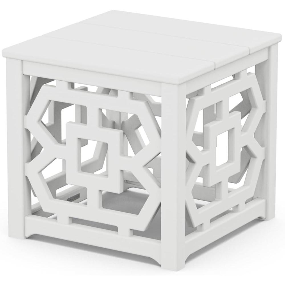 imageMartha Stewart by POLYWOOD Chinoiserie Accent Table in TeakWhite