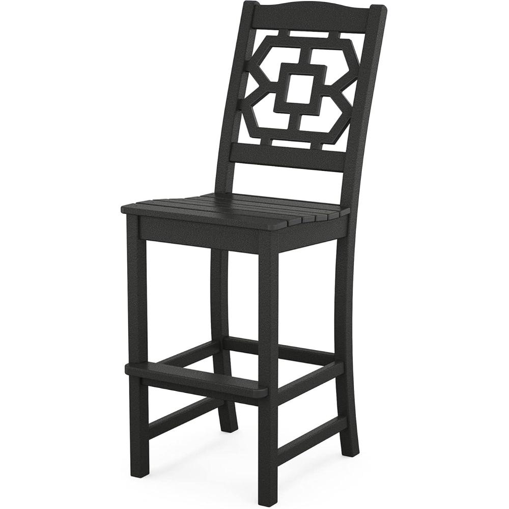imageMartha Stewart by POLYWOOD Chinoiserie Bar Side Chair in GreenBlack