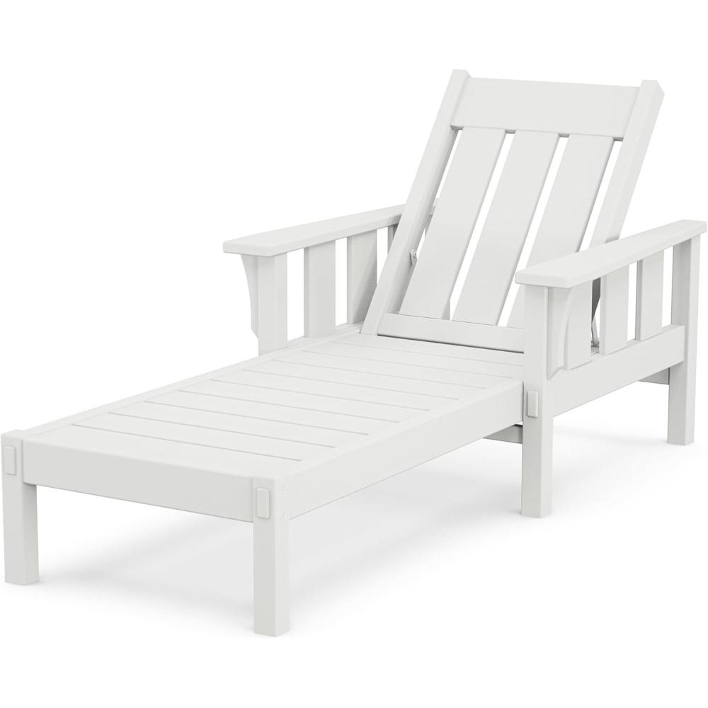 imageMartha Stewart by POLYWOOD Chinoiserie Chaise Lounge in Slate GreyWhite