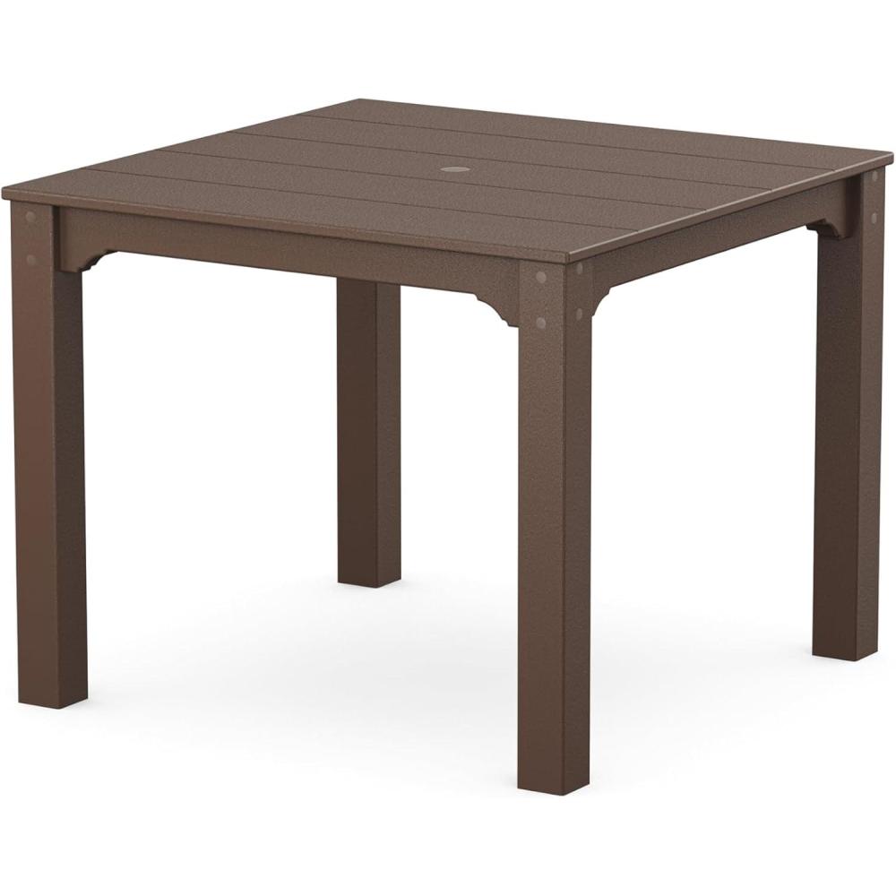 imageMartha Stewart by POLYWOOD Chinoiserie Parsons 38 Square Dining Table in BlackMahogany