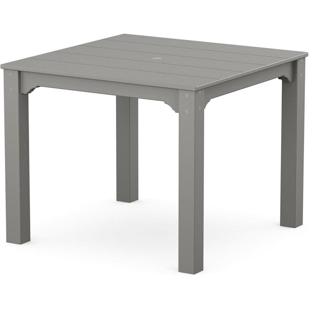 imageMartha Stewart by POLYWOOD Chinoiserie Parsons 38 Square Dining Table in BlackSlate Grey