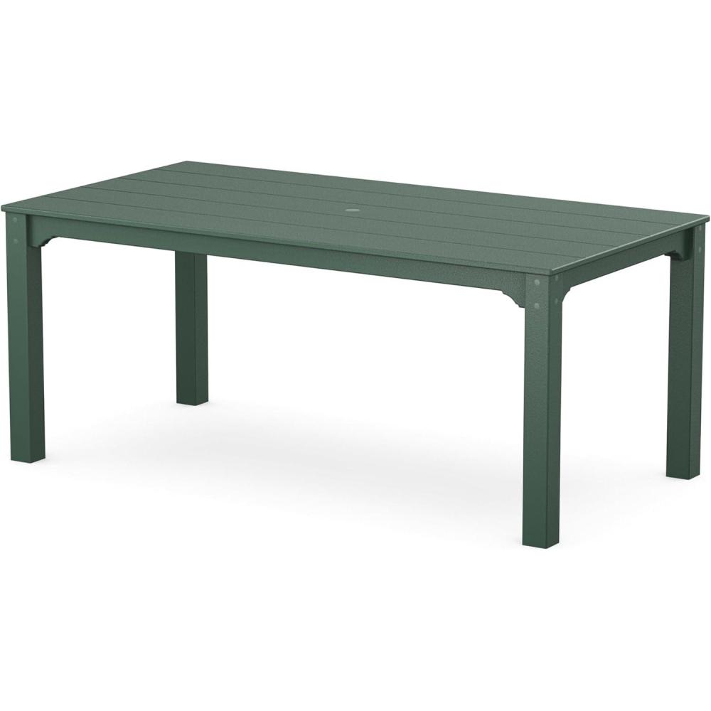 imageMartha Stewart by POLYWOOD Chinoiserie Parsons 38 x 72 Dining Table in WhiteGreen