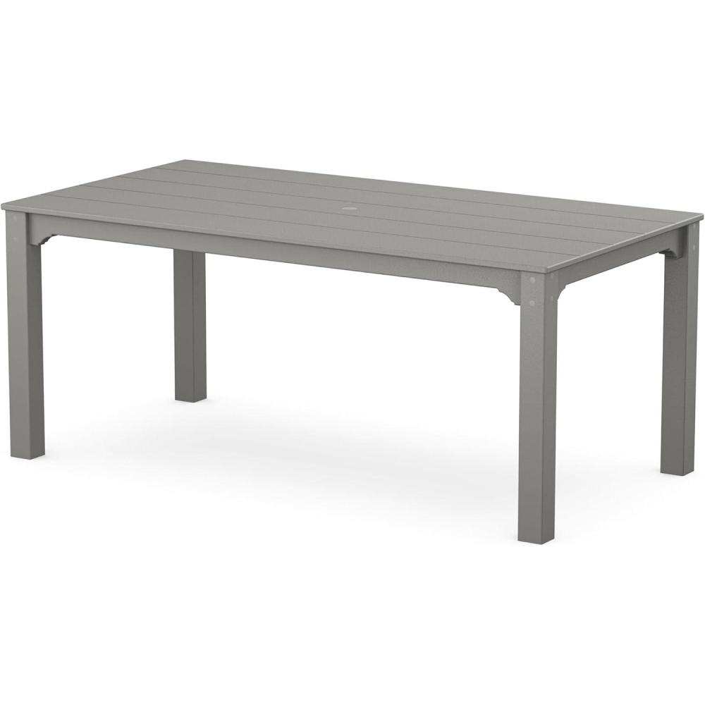imageMartha Stewart by POLYWOOD Chinoiserie Parsons 38 x 72 Dining Table in WhiteSlate Grey