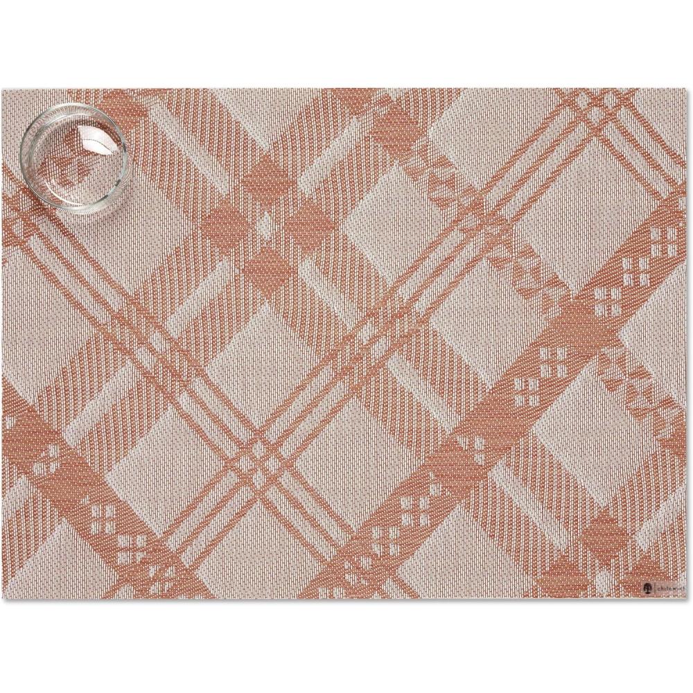 imageMartha by Martha Stewart Chilewich Ribbons Placemats in Burnt Coral Set of 4 Easy Care Woven Tabletop Textiles IndoorOutdoor 19 x 14 RectangleBurnt Coral