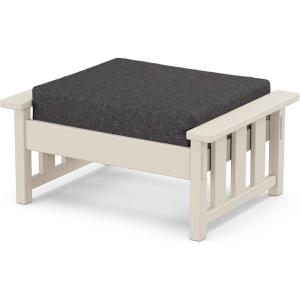 Martha Stewart by POLYWOOD® Acadia Deep Seating Ottoman in Slate Grey/Midnight Linen(Sand / Ash Charcoal)