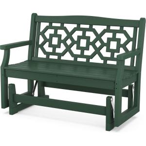 Martha Stewart by POLYWOOD® Chinoiserie 48″ Glider in Sand(Green)
