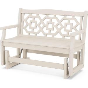 Martha Stewart by POLYWOOD® Chinoiserie 48″ Glider in Sand(Sand)