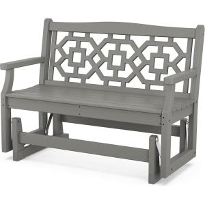 Martha Stewart by POLYWOOD® Chinoiserie 48″ Glider in Sand(Slate Grey)