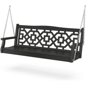 Martha Stewart by POLYWOOD® Chinoiserie 60” Swing in Slate Grey(Black)