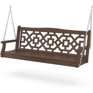 Martha Stewart by POLYWOOD® Chinoiserie 60” Swing in Slate Grey(Mahogany)