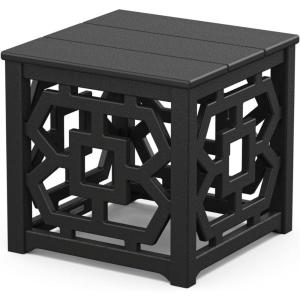 Martha Stewart by POLYWOOD® Chinoiserie Accent Table in Teak(Black)