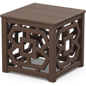 Martha Stewart by POLYWOOD® Chinoiserie Accent Table in Teak(Mahogany)