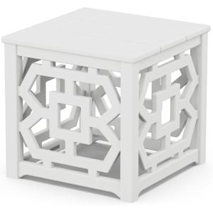 Martha Stewart by POLYWOOD® Chinoiserie Accent Table in Teak(White)