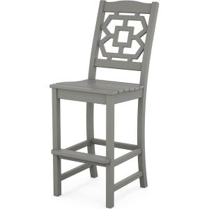 Martha Stewart by POLYWOOD® Chinoiserie Bar Side Chair in Green(Slate Grey)