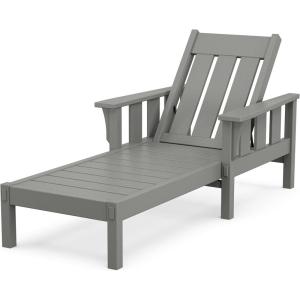Martha Stewart by POLYWOOD® Chinoiserie Chaise Lounge in Slate Grey(Slate Grey)
