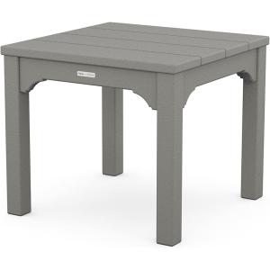 Martha Stewart by POLYWOOD® Chinoiserie End Table in White(Slate Grey)