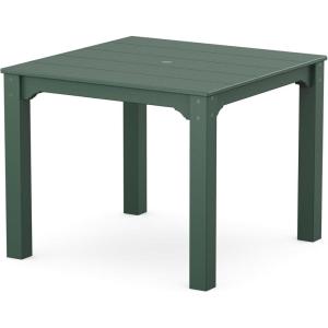 Martha Stewart by POLYWOOD® Chinoiserie Parsons 38″ Square Dining Table in Black(Green)