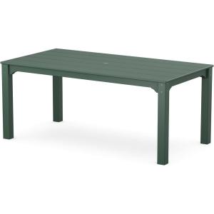 Martha Stewart by POLYWOOD® Chinoiserie Parsons 38″ x 72″ Dining Table in White(Green)