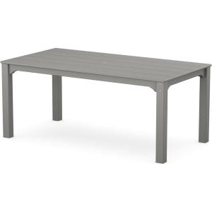 Martha Stewart by POLYWOOD® Chinoiserie Parsons 38″ x 72″ Dining Table in White(Slate Grey)