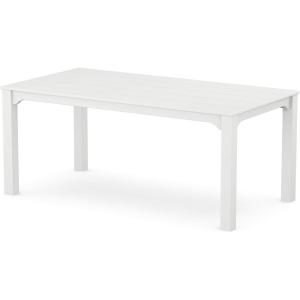 Martha Stewart by POLYWOOD® Chinoiserie Parsons 38″ x 72″ Dining Table in White(White)