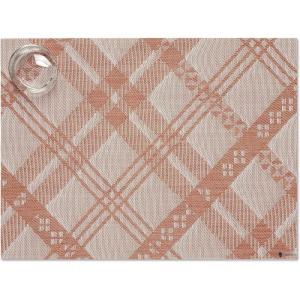 Martha by Martha Stewart | Chilewich Ribbons Placemats in Burnt Coral – Set of 4 – Easy Care Woven Tabletop Textiles – Indoor/Outdoor – 19″ x 14″ Rectangle(Burnt Coral)