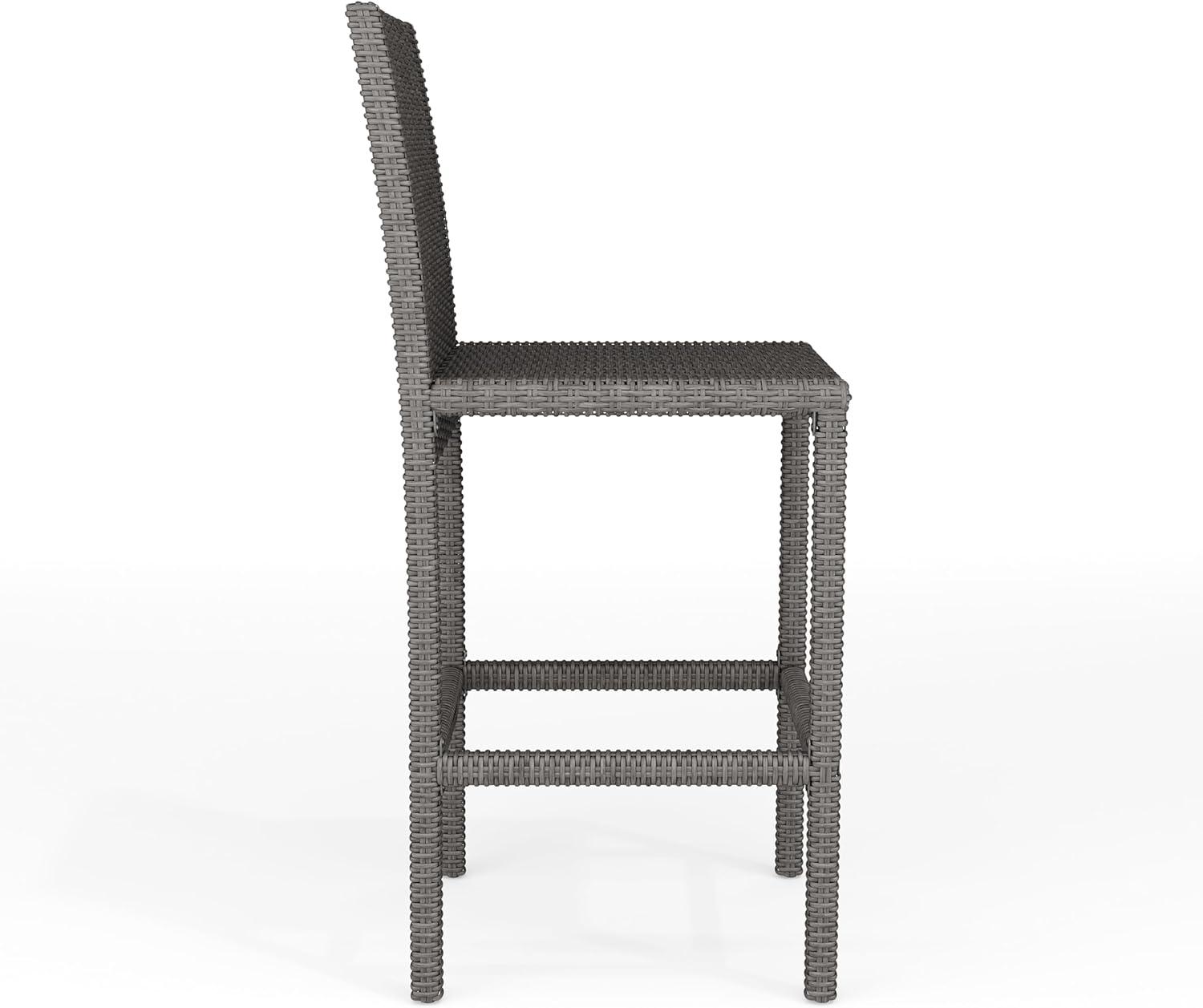 imageMartha Stewart Bedford 5Piece IndoorOutdoor Bar Height Set with 4 Patio Bar Stools and Bar Height Table with Faux Wood Top and Rattan Wicker Finish in GrayGrey