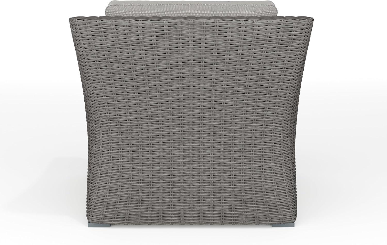 imageMartha Stewart Bedford IndoorOutdoor Patio Accent Chair with Rattan Wicker Finish in Gray with Gray AllWeather CushionsGray CushionsGray Frame