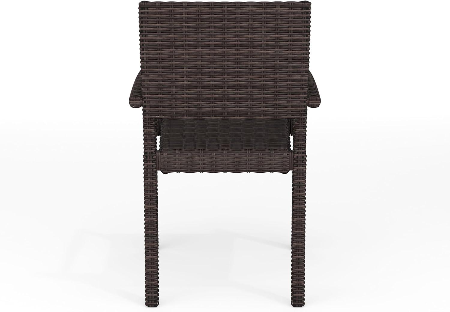 imageMartha Stewart Bedford IndoorOutdoor Stackable Patio Armchairs with Rattan Wicker Finish in Brown Set of 2Brown