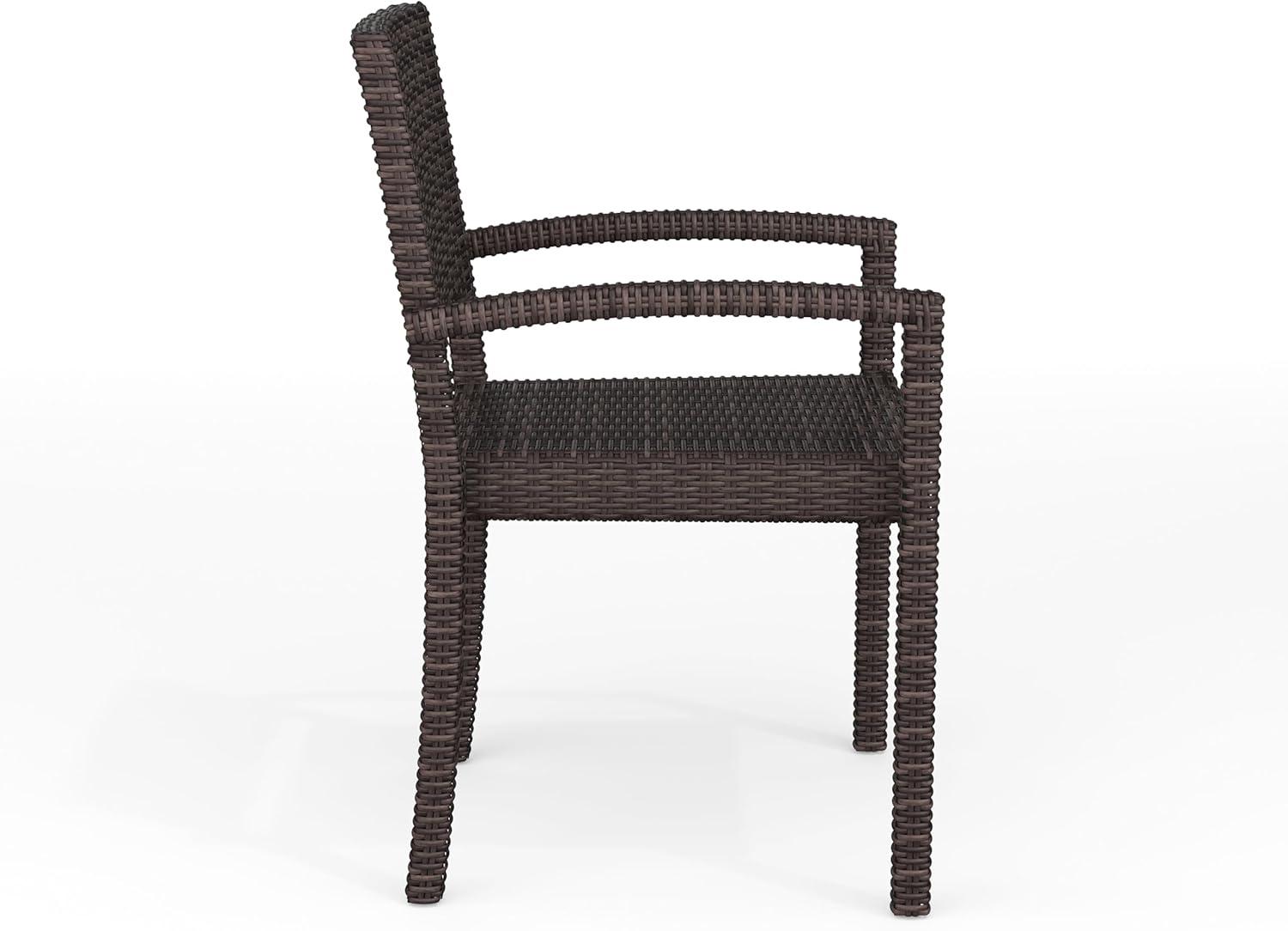 imageMartha Stewart Bedford IndoorOutdoor Stackable Patio Armchairs with Rattan Wicker Finish in Brown Set of 2Brown