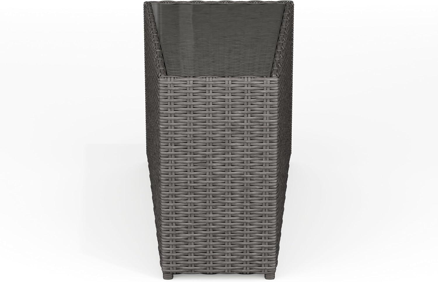 imageMartha Stewart Bedford IndoorOutdoor Tapered Patio Side Table with Inset Tempered Glass Top and Rattan Wicker Finish in GrayGrey