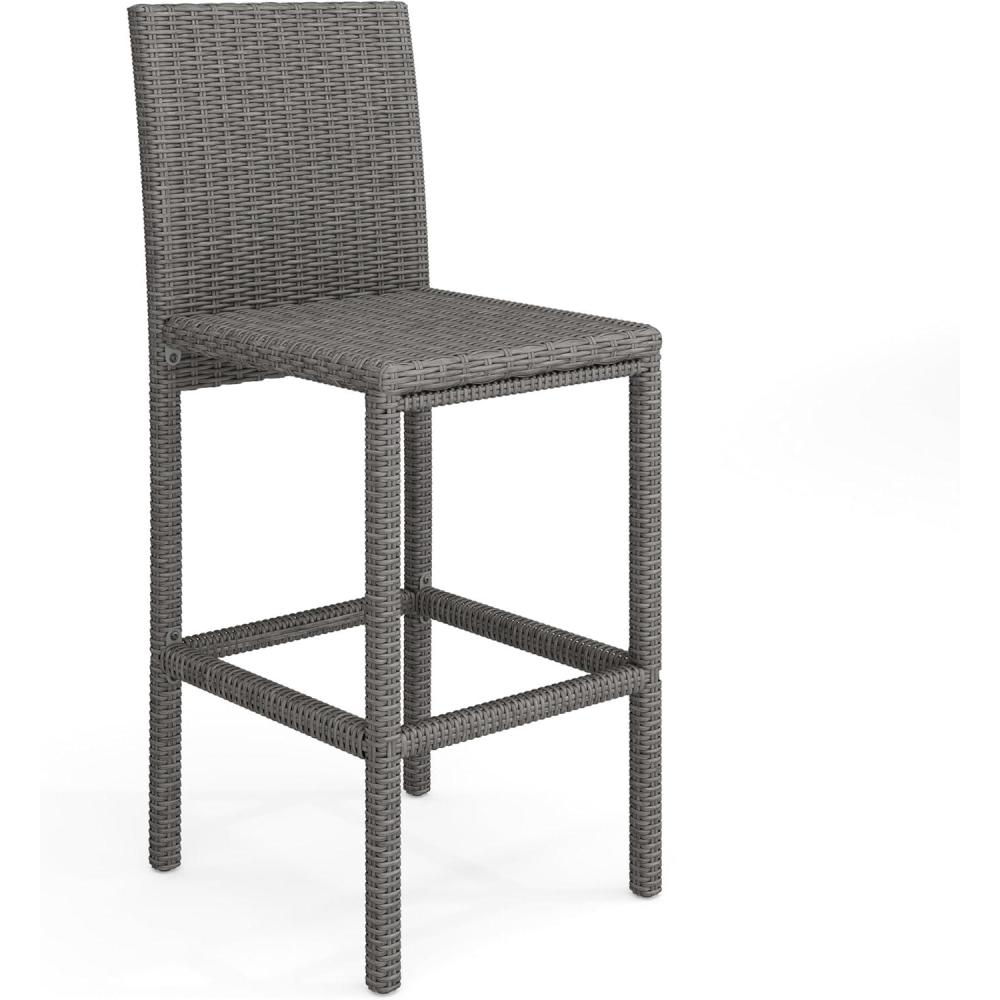 imageMartha Stewart Bedford IndoorOutdoor Patio Bar Stools with Rattan Wicker Finish in Brown Set of 2Grey