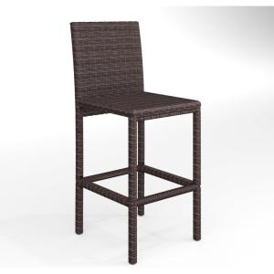 Martha Stewart Bedford Indoor-Outdoor Patio Bar Stools with Rattan Wicker Finish in Brown, Set of 2(Brown)
