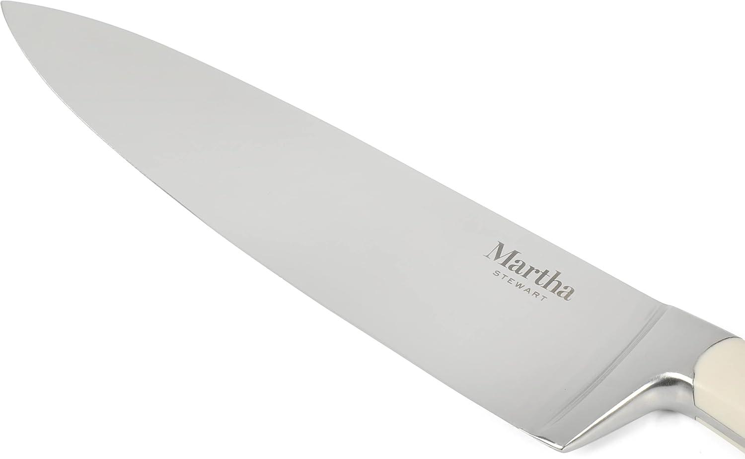 imageMartha Stewart 8 Inch Forged Triple Riveted Stainless Steel Chef Knife Martha BlueLinen Chefs Knife