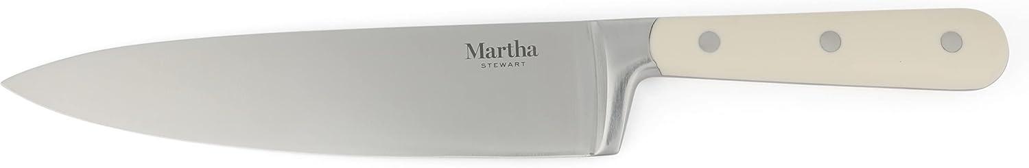 imageMartha Stewart 8 Inch Forged Triple Riveted Stainless Steel Chef Knife Martha BlueLinen Chefs Knife