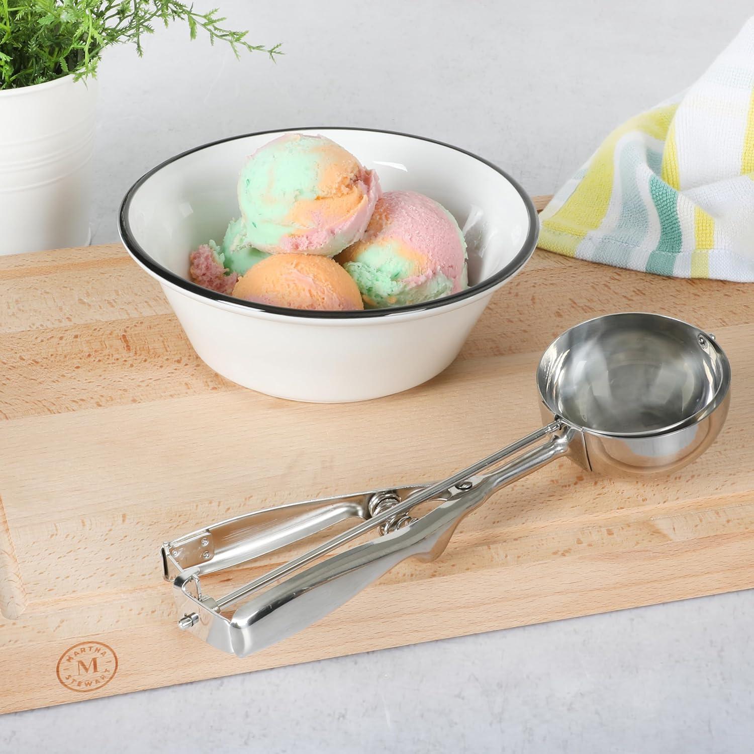 imageMartha Stewart Sprucedale 3 Stainless Steel Kitchen Ice Cream Scooper