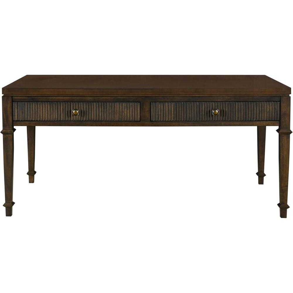 imageMartha Stewart Kena Hall Console Entryway with Storage Fluted Drawers Solid Wood Legs Cottage Inspired Sofa Table Antique Brass Knobs Coastal Living Room Furniture 475 Wide Brown44