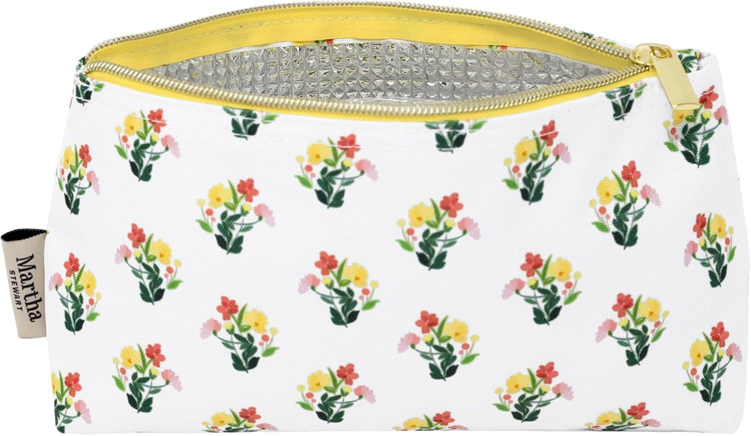 imageMartha Stewart Floral Insulated Snack Bag Keeper Set of 2 with Zipper Reusable Thermal Sandwich Bag Holder for Lunch Durable Stylish Lunch Bag Accessory Floral