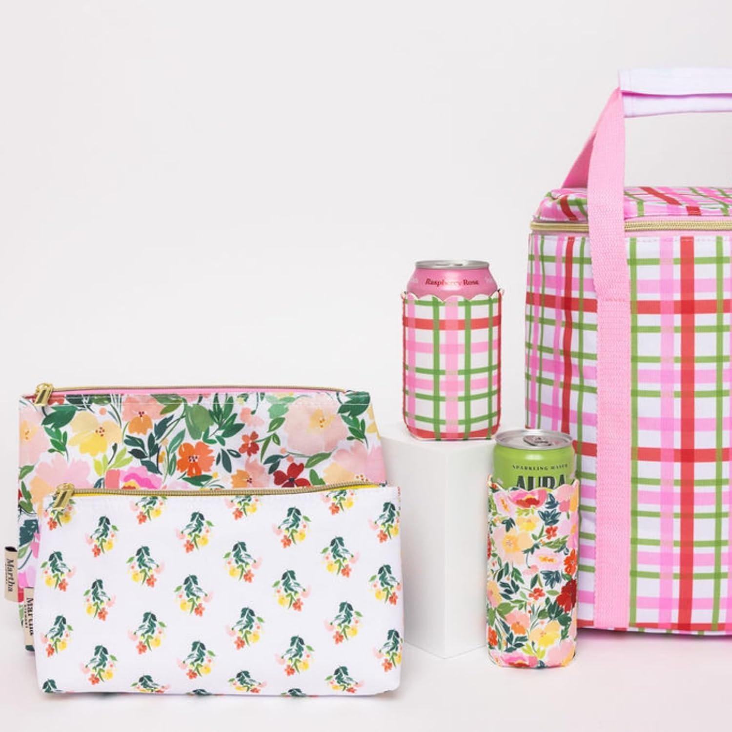 imageMartha Stewart Floral Insulated Snack Bag Keeper Set of 2 with Zipper Reusable Thermal Sandwich Bag Holder for Lunch Durable Stylish Lunch Bag Accessory Floral
