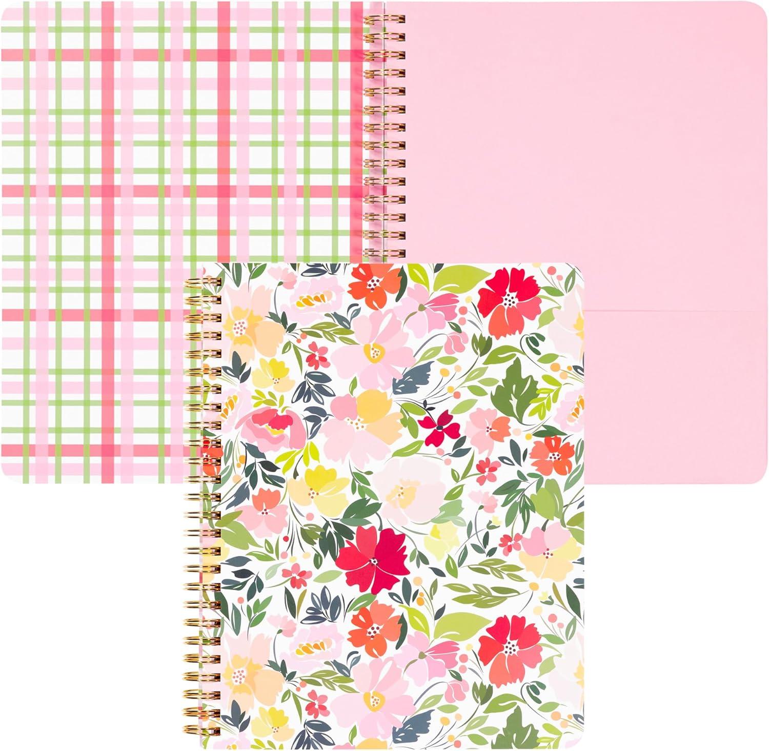 imageMartha Stewart Mini Spiral Notebook 7x9 Journaling Notebook with 160 Lined Pages and Perforated TearOuts Convenient Interior Pocket for Notes FloralFloral