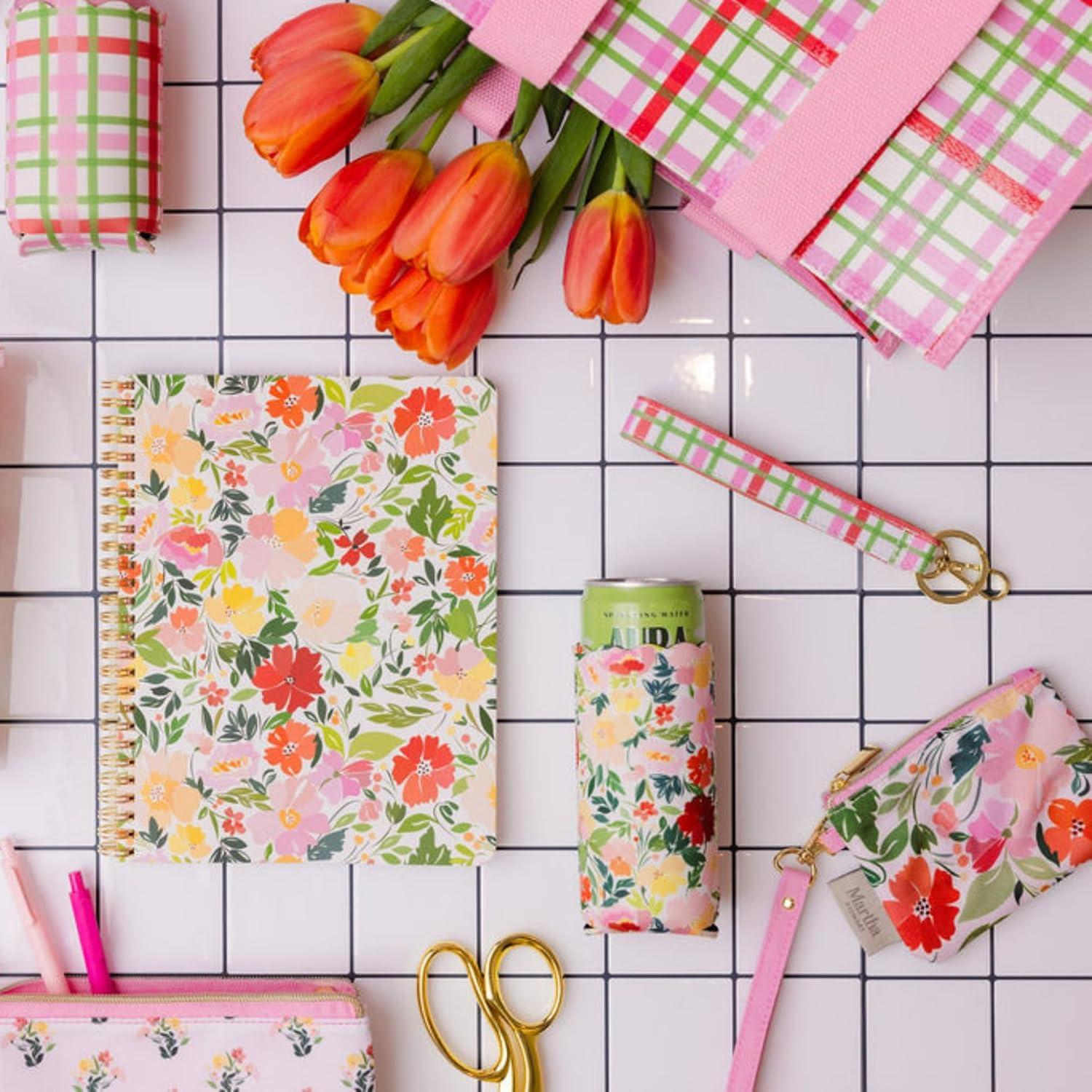 imageMartha Stewart Mini Spiral Notebook 7x9 Journaling Notebook with 160 Lined Pages and Perforated TearOuts Convenient Interior Pocket for Notes FloralFloral