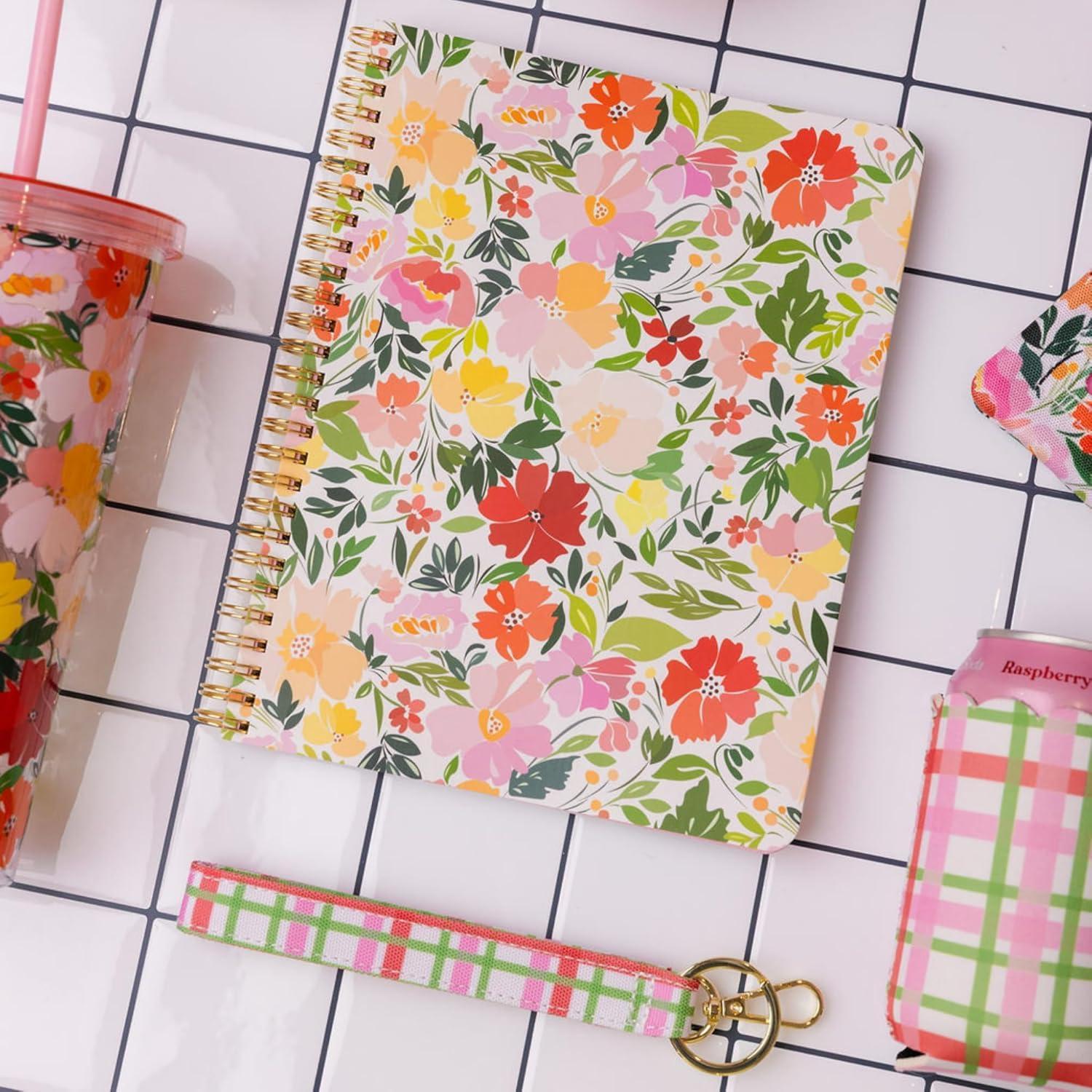 imageMartha Stewart Mini Spiral Notebook 7x9 Journaling Notebook with 160 Lined Pages and Perforated TearOuts Convenient Interior Pocket for Notes FloralFloral