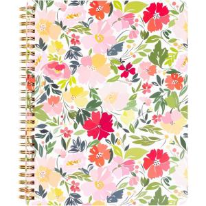 Martha Stewart Mini Spiral Notebook, 7″x9″ Journaling Notebook with 160 Lined Pages and Perforated Tear-Outs, Convenient Interior Pocket for Notes (Floral)(Floral)
