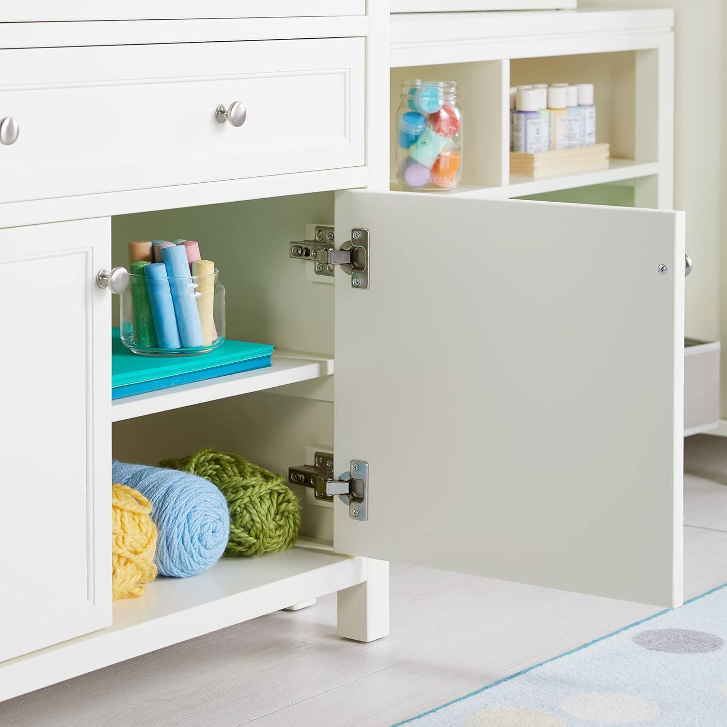 imageMartha Stewart Crafting Kids Artwork Storage Linen White Wooden Art Supply Storage Cabinet with Drawers Crafting Organization for Paper and ToolsLinen White