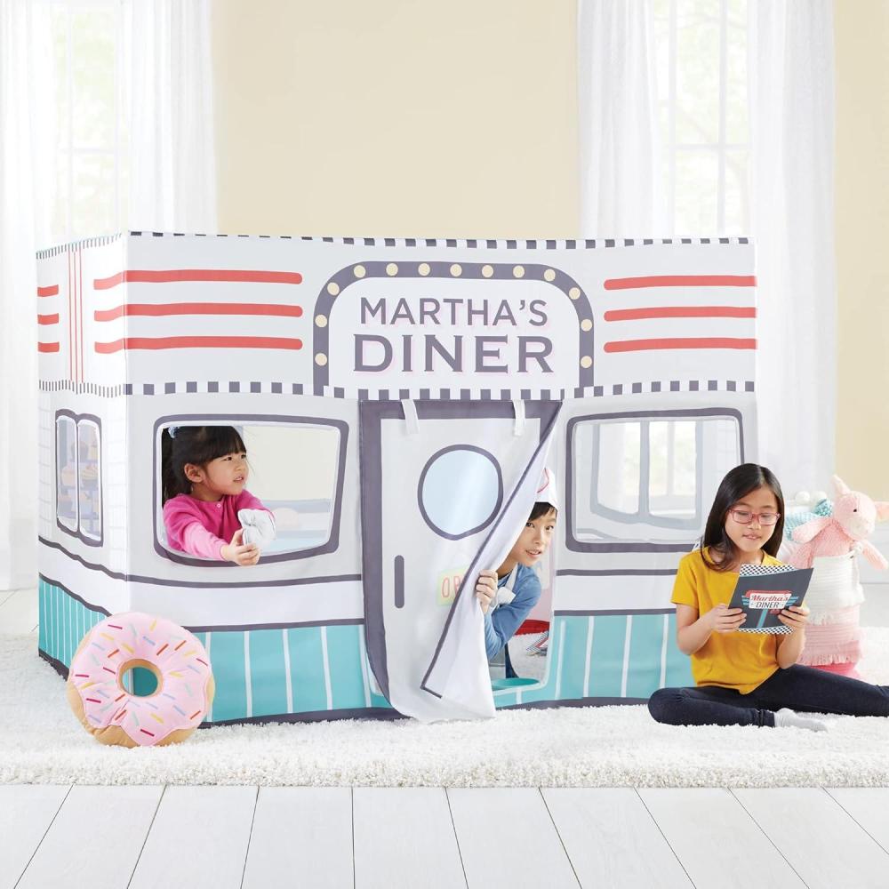 imageMartha Stewart Kids Diner Play Tent Indoor amp Outdoor Large Kids Playhouse for Imaginative Games Pretend Play in Classroom or HomeDiner Play Tent