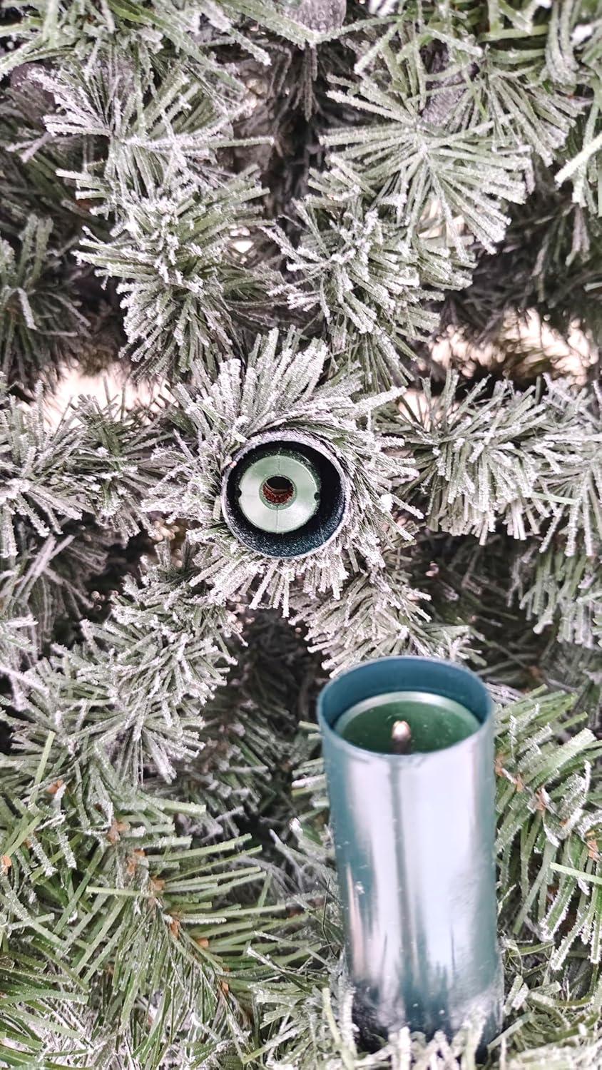 imageMartha Stewart Acadia Spruce Flocked Tree with 300 LED Lights 65 Feet Tall