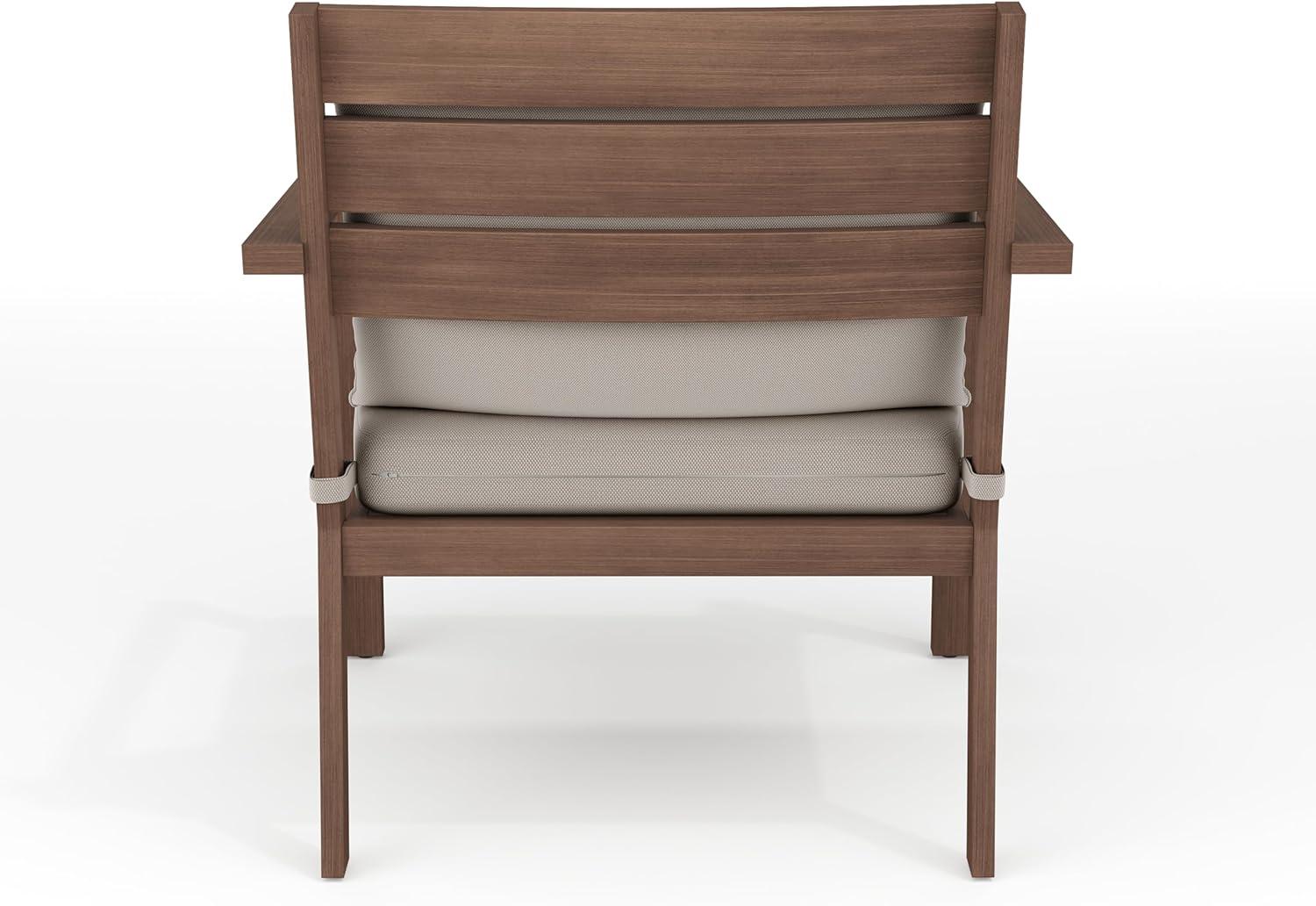 imageMartha Stewart Bedford IndoorOutdoor Aluminum Patio Accent Chairs with Brushed Woodgrain Finish in Gray and Gray AllWeather Cushions Set of 2Brown