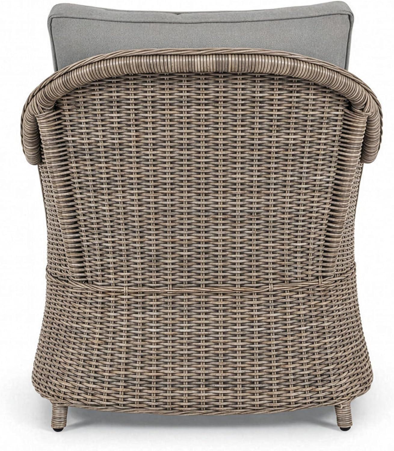 imageMartha Stewart Lily Pond IndoorOutdoor Weathered Gray Rattan Wicker Patio Club Chair with AllWeather Gray Back and Seat Cushions 300 Lb Static Weight CapacitySet of 2