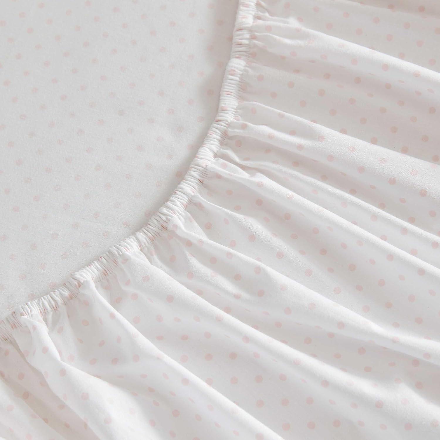 imageMartha Stewart Twin Size Sheet Set Crisp amp Tailored Sheets with a Smooth Cotton Percale Feel Striped Bed Sheets with Matching Pillowcase amp Fitted Sheet Leaf Trellis BeigePolka Dot Pink