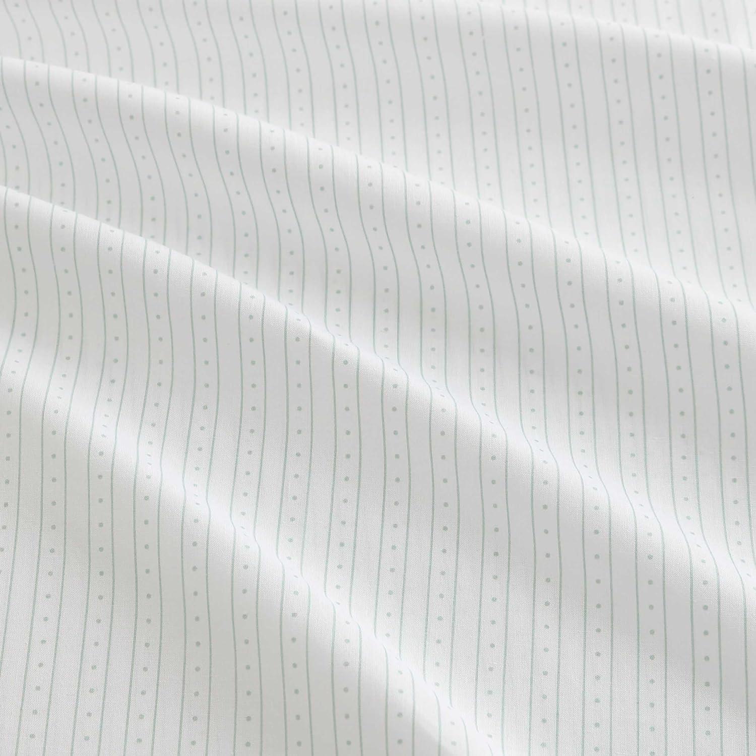 imageMartha Stewart Twin Size Sheet Set Crisp amp Tailored Sheets with a Smooth Cotton Percale Feel Striped Bed Sheets with Matching Pillowcase amp Fitted Sheet Leaf Trellis BeigeDottie Stripe Green